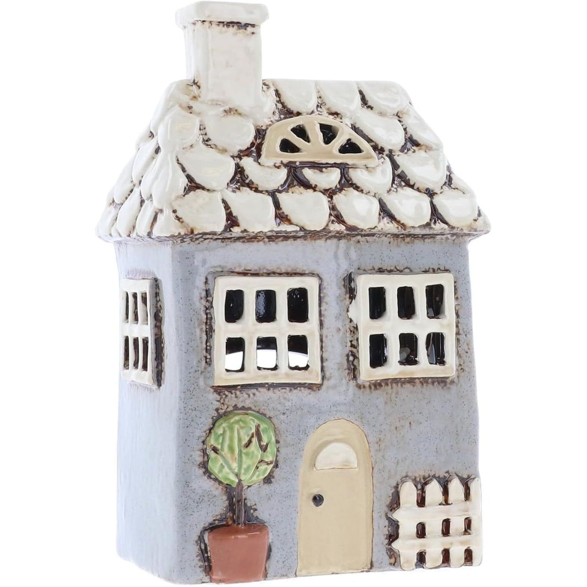 Village Pottery Garden House Grey Candle Tealight House