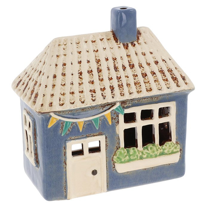 Village Pottery Blue House Tealight Holder