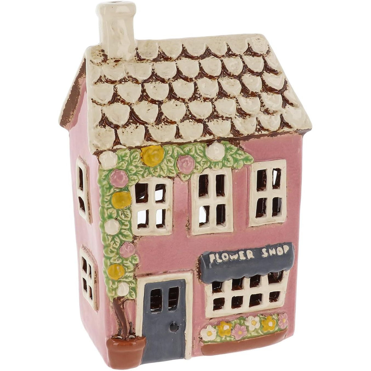 Village Pottery Flower Shop Candle Tealight House