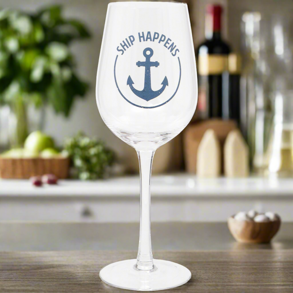 &#39;Ship Happens&#39; Wine Glass