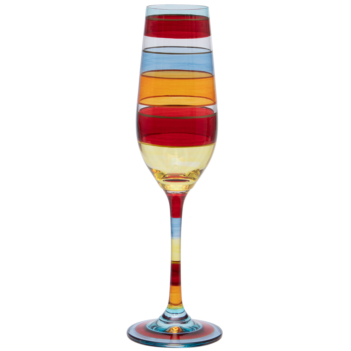 Hand Painted Bold Stripe Champagne Flute