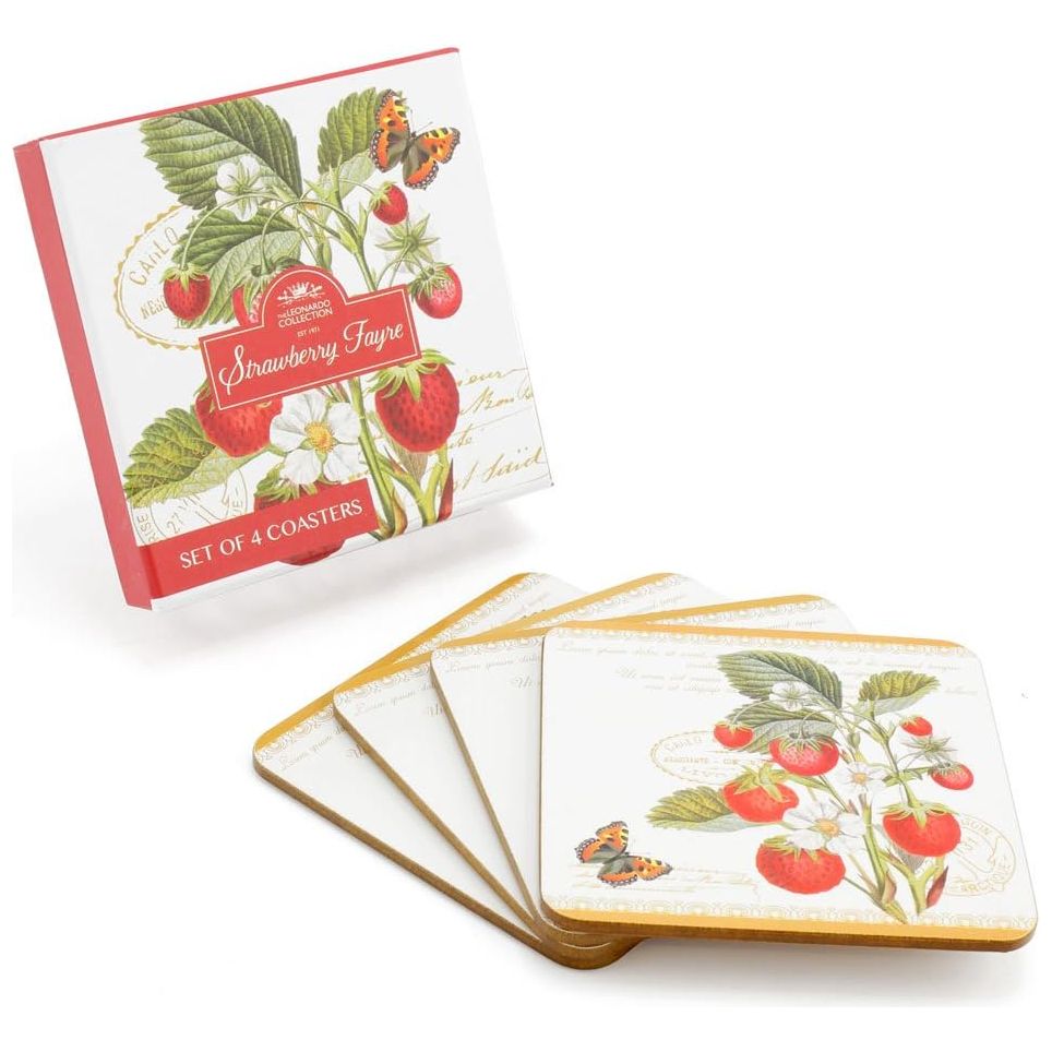 Strawberry Fayre Drink Coasters - Set of 4