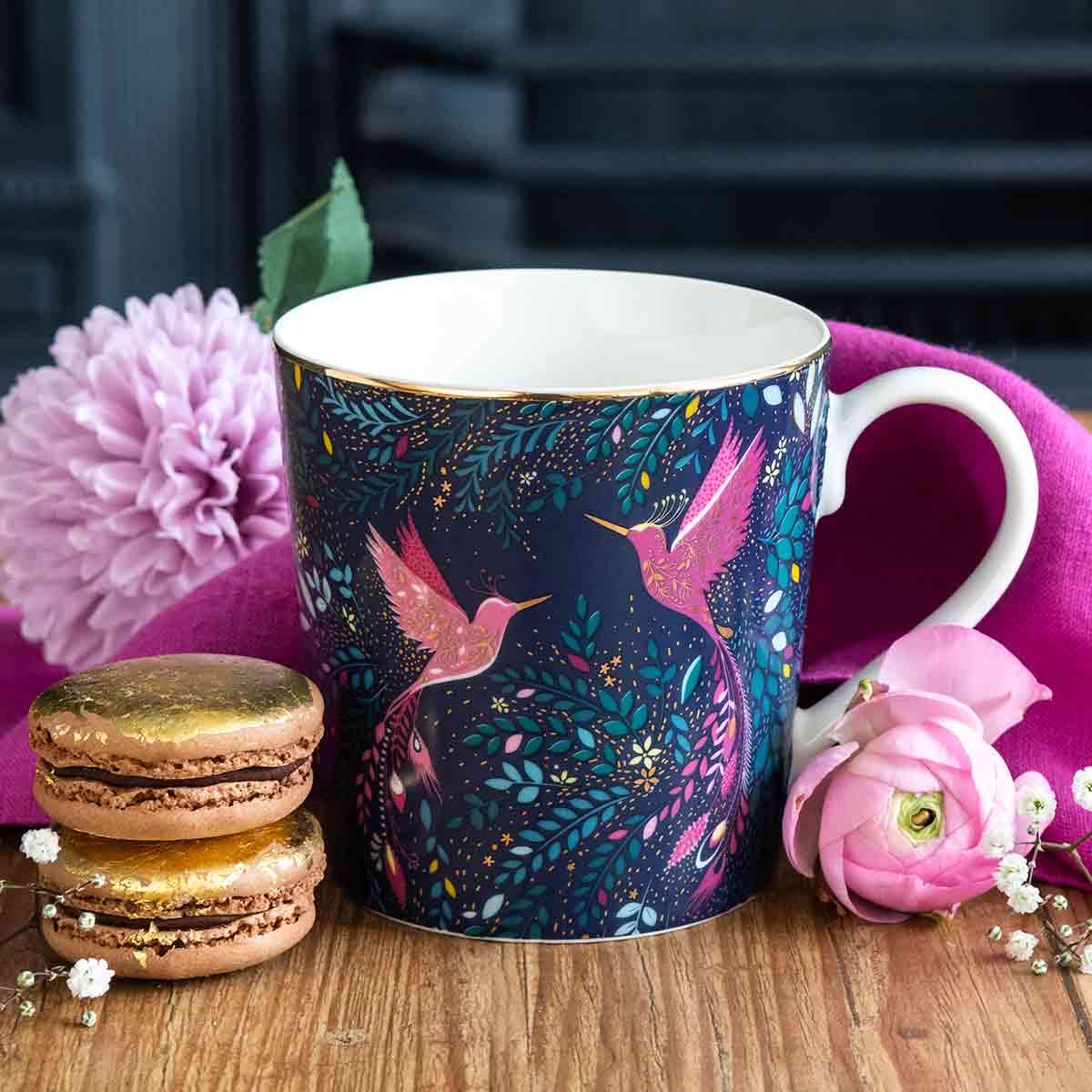 Sara Miller India Mug - Hummingbird Paradise