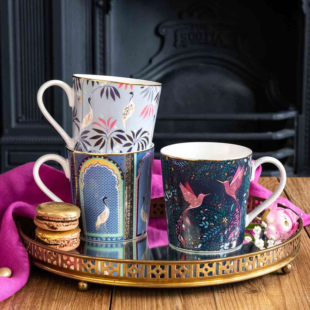 Sara Miller India Mug - Hummingbird Paradise