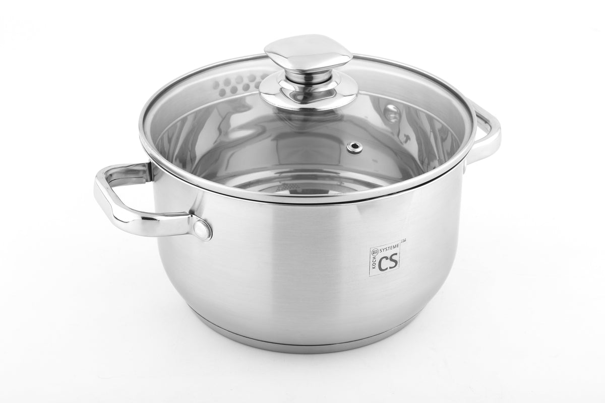 Leipzig 3pcs Draining Stainless Steel Cookware Set