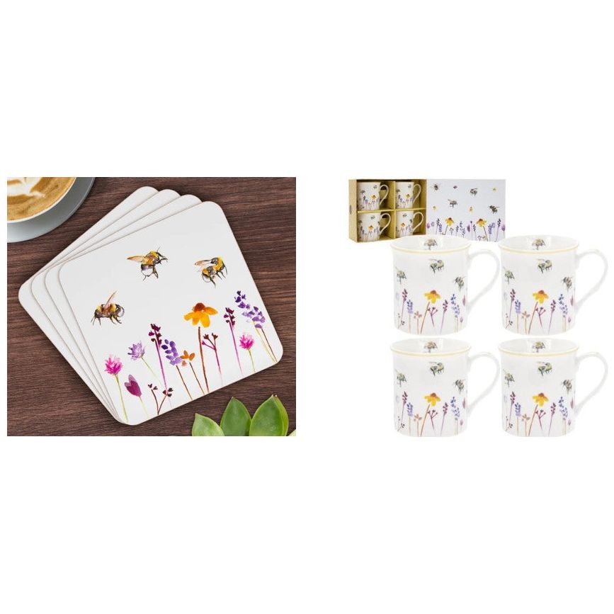 Busy Bees Mug and Coaster Set