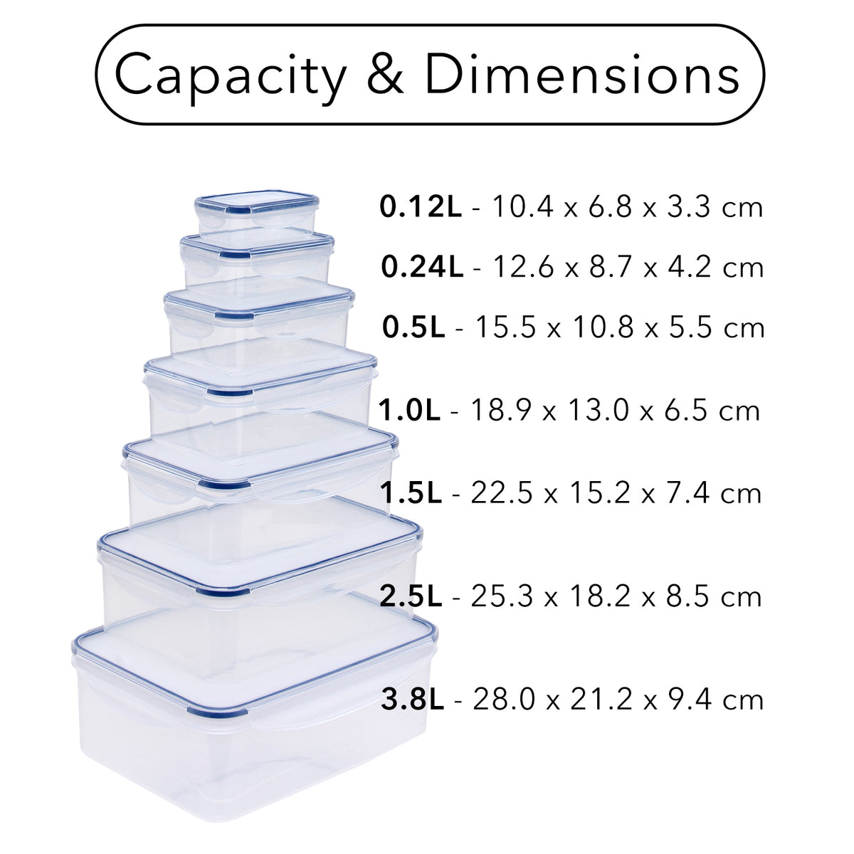 Seven Piece Rectangular Food Storage Set