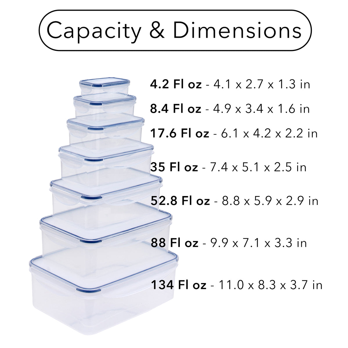 Seven Piece Rectangular Food Storage Set