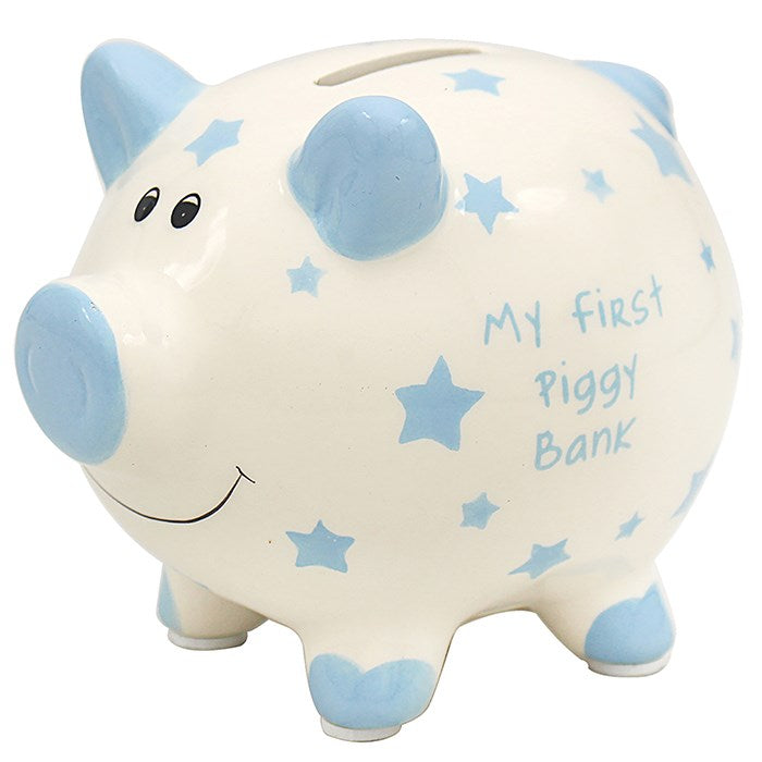 My First Money Box Blue Pig &amp; Star Design