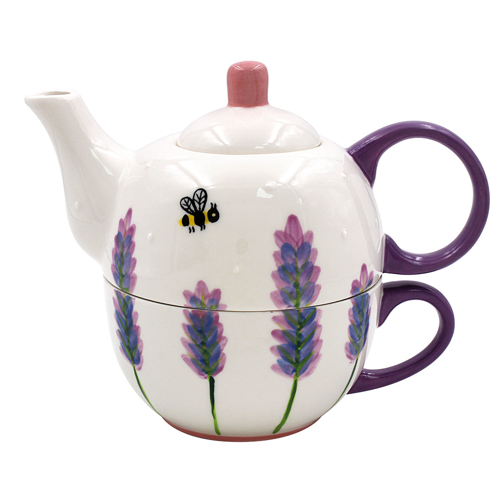 Lavender &amp; Bees Fine China Tea For One