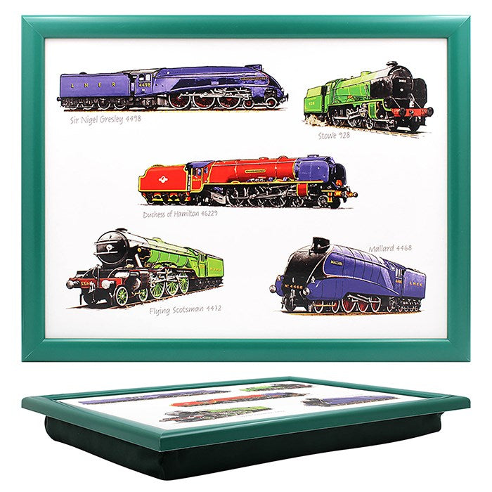 Vintage Trains Design Lap Tray