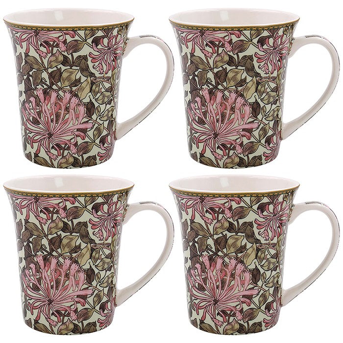 William Morris Honeysuckle Set of 4 Gift Boxed Mugs