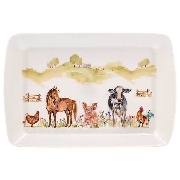 Farmyard Melamine Small Food Tray