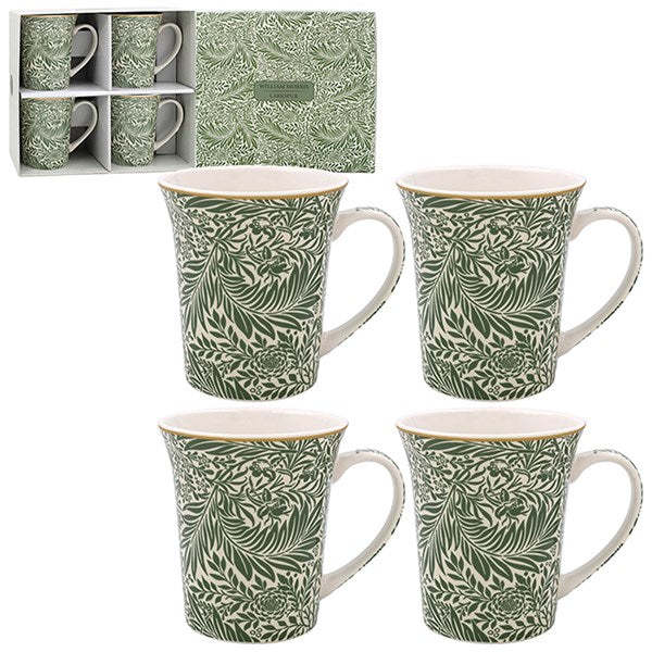 William Morris Larkspur Leaves Mugs - Set of 4