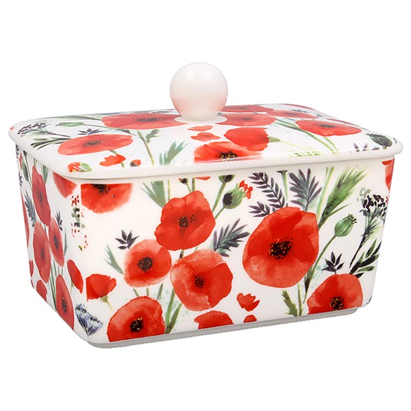 Poppy Fields Fine China Butter Dish