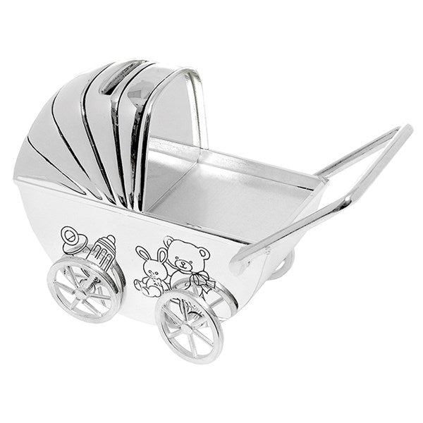 Silver Plated Pram Money Box