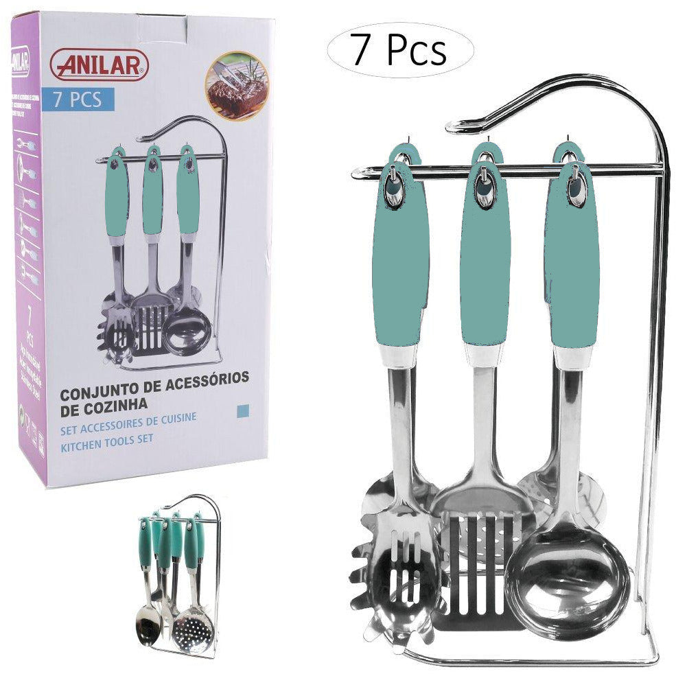 7 Piece Kitchen Tools Set - Turquoise