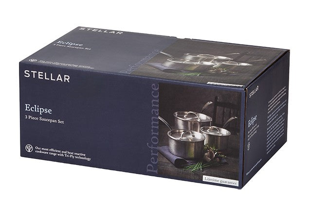 Stellar Eclipse 3 Piece 16/18/20cm Saucepan Set