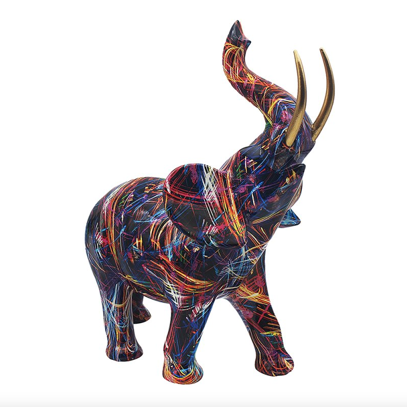 Multi-Coloured Elephant Figurine