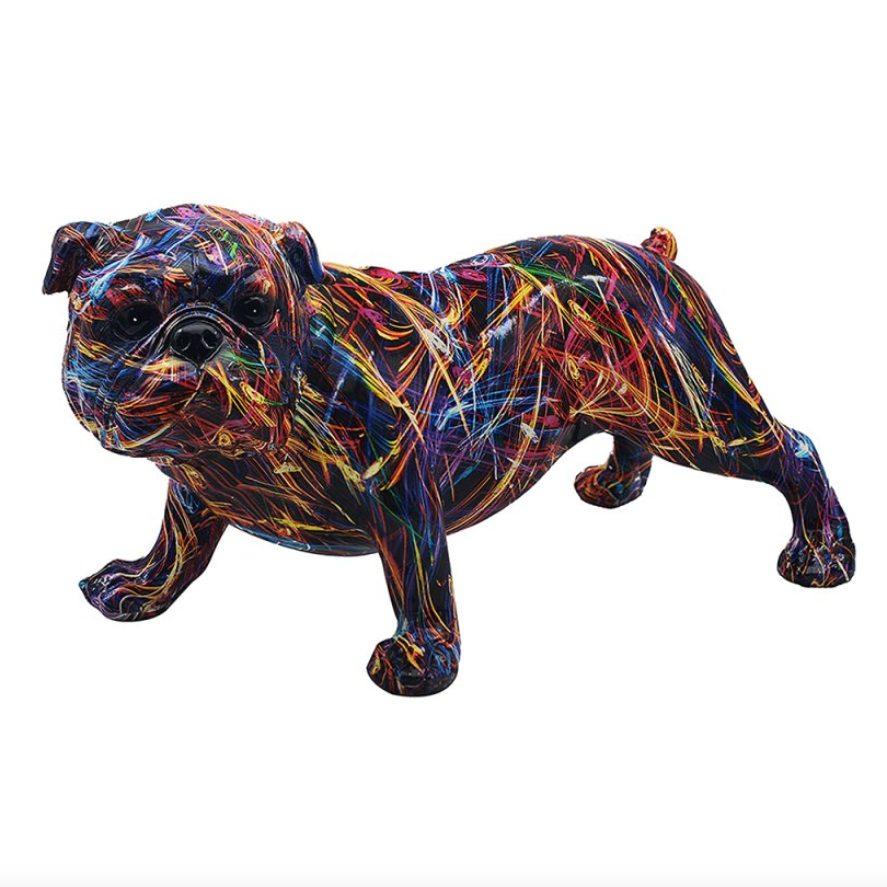 Multi-Coloured Bulldog Figurine