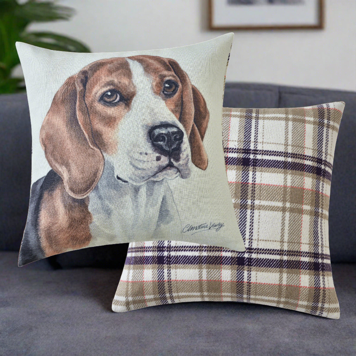 Beagle Filled Seat Cushion