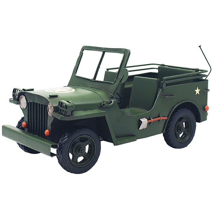 Vintage Green Transport Jeep Ornament