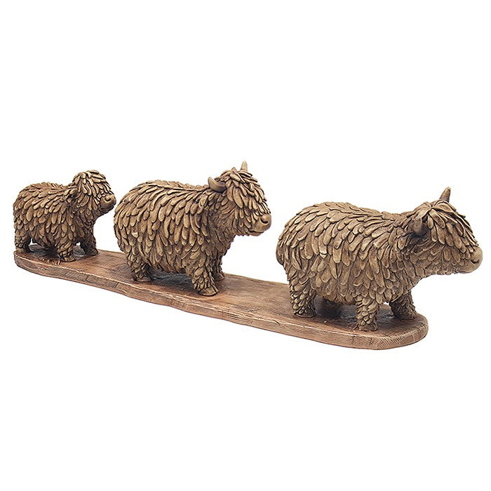 Highland Cow Family Figurine Ornament