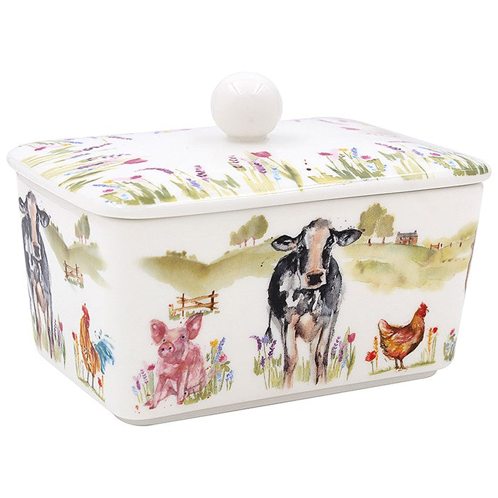 Farmyard Fine China Butter Dish