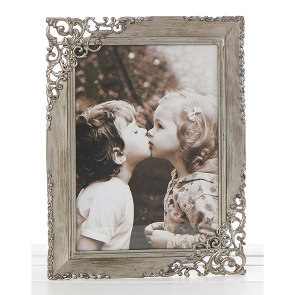 Vintage Steel Lace Design Wooden Photo Frame