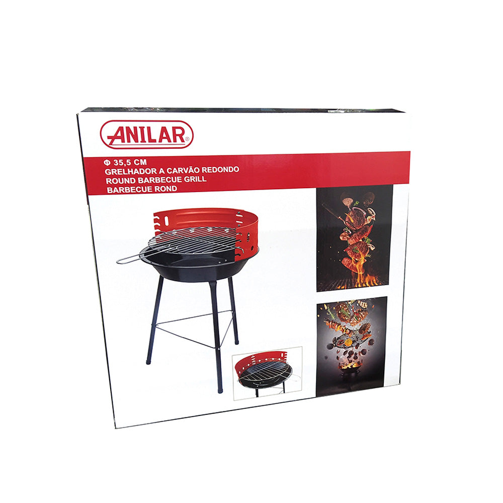 Outdoor Standing Round Charcoal Barbecue 35.5cm