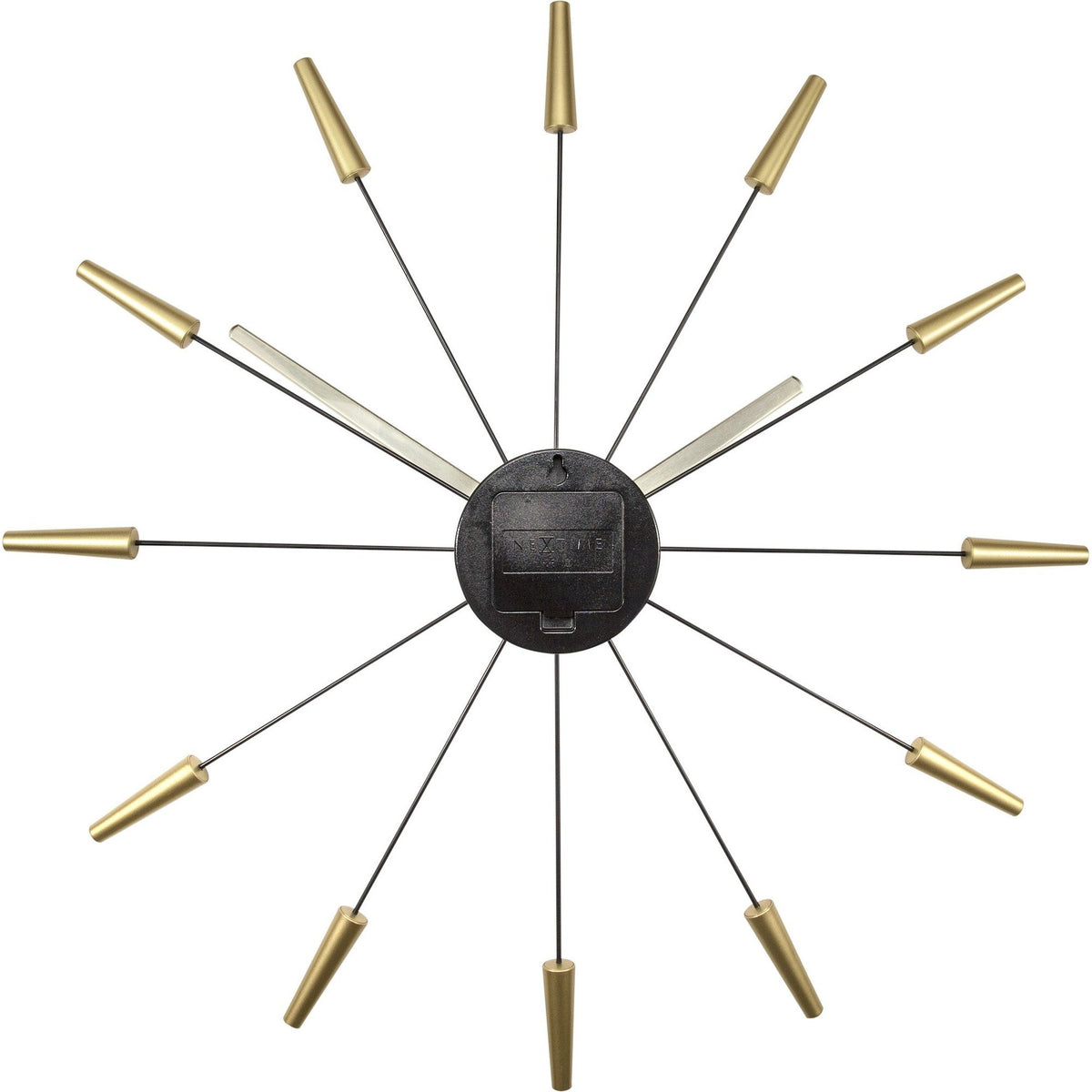 NeXtime - Wall clock – Ø 58 cm – Stainless Steel - Gold - &#39;Plug Inn&#39;