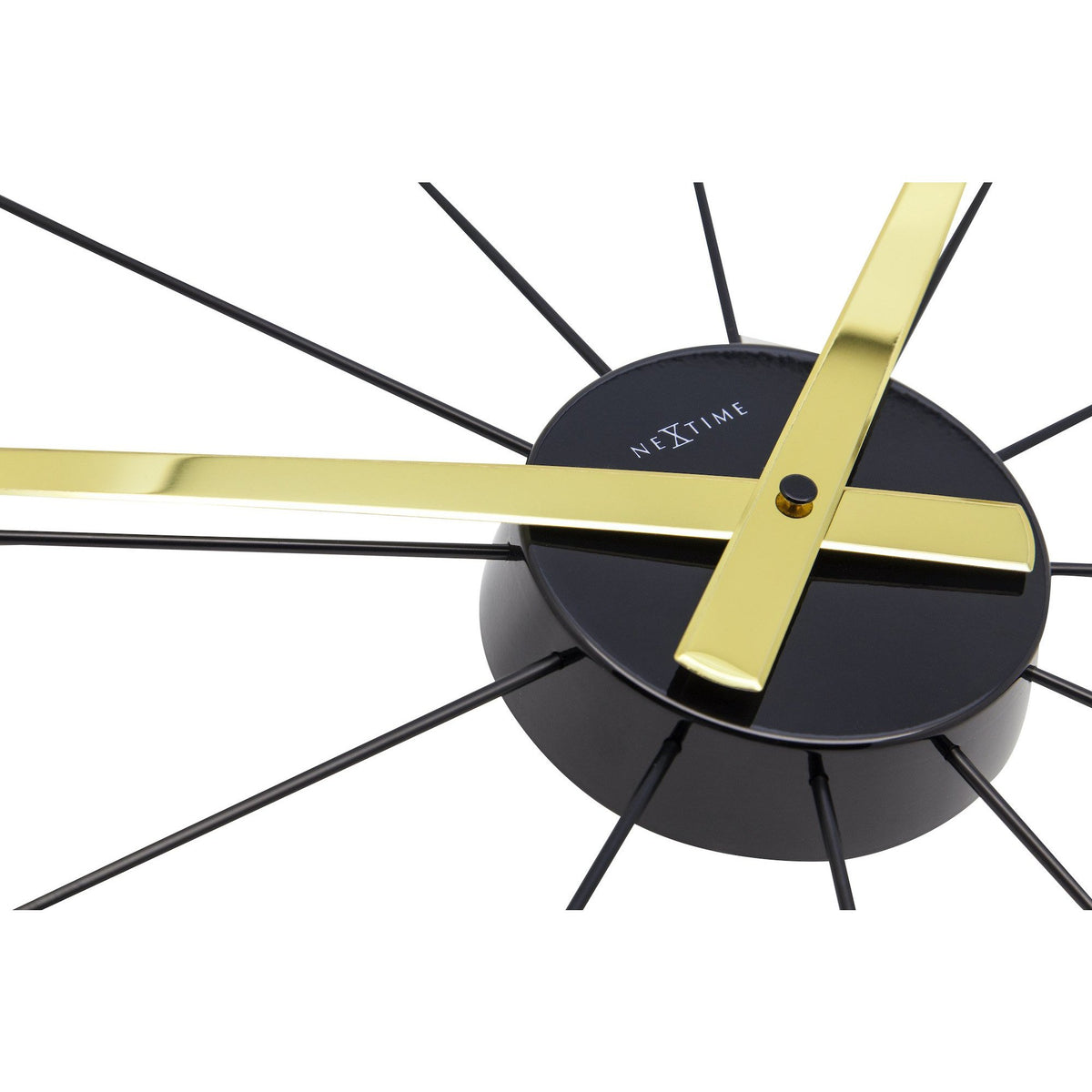 NeXtime - Wall clock – Ø 58 cm – Stainless Steel - Gold - &#39;Plug Inn&#39;