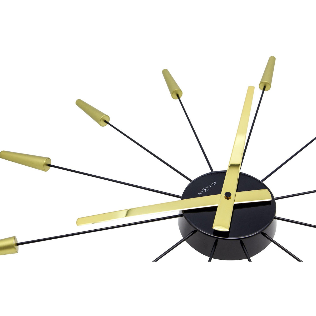 NeXtime - Wall clock – Ø 58 cm – Stainless Steel - Gold - &#39;Plug Inn&#39;