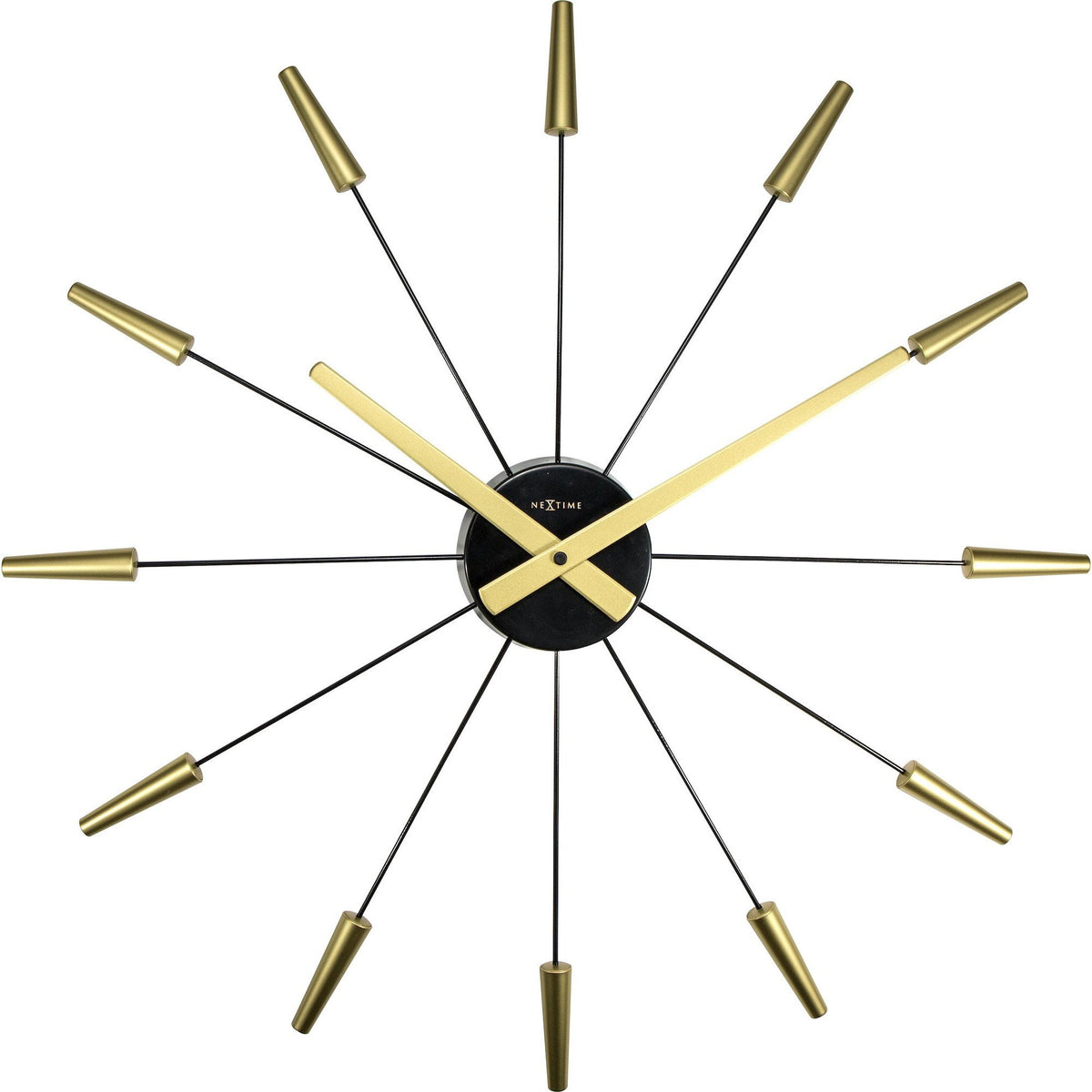 NeXtime - Wall clock – Ø 58 cm – Stainless Steel - Gold - &#39;Plug Inn&#39;