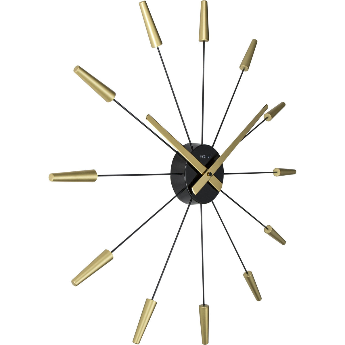 NeXtime - Wall clock – Ø 58 cm – Stainless Steel - Gold - &#39;Plug Inn&#39;