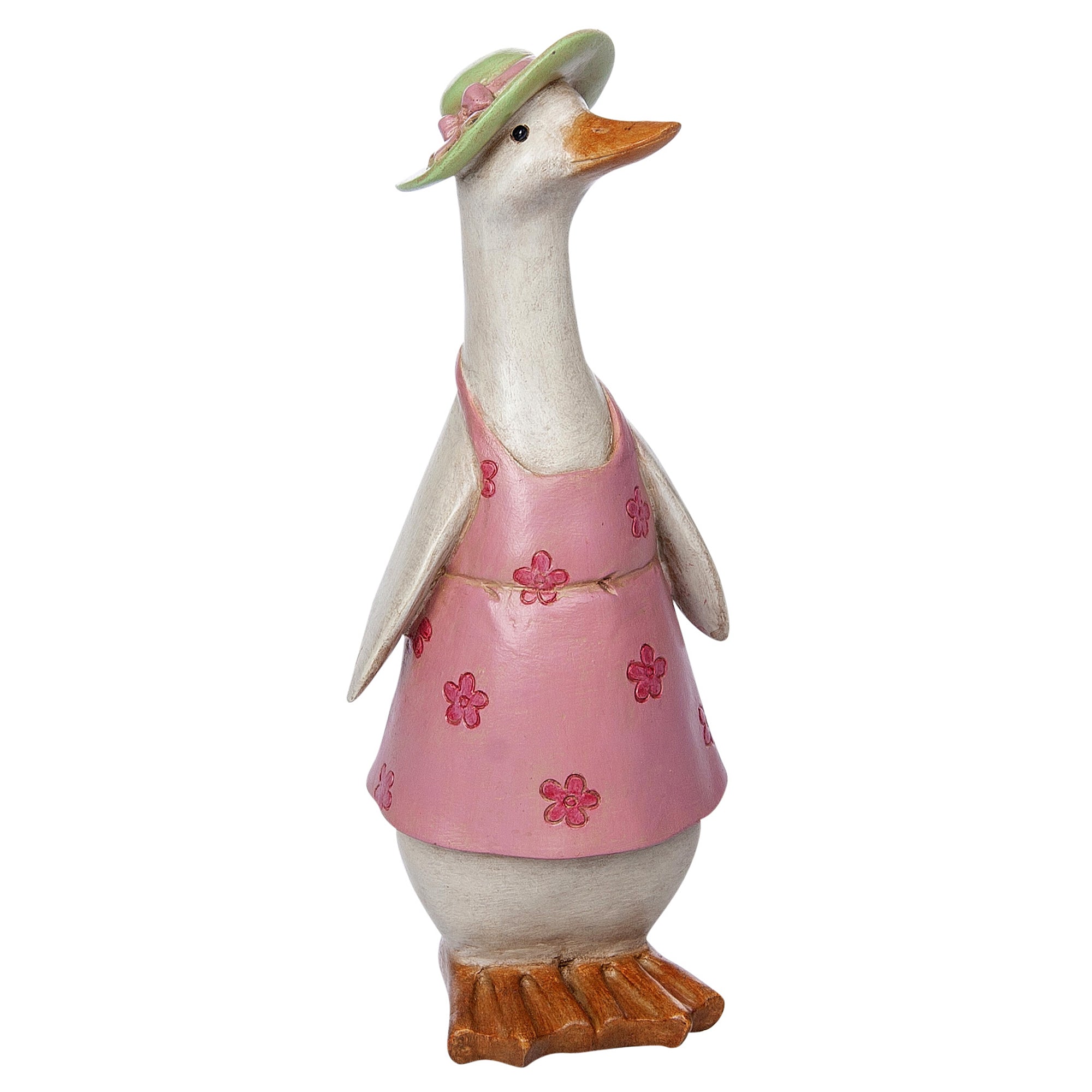 Country Girl Duck Ornament in Pink Dress