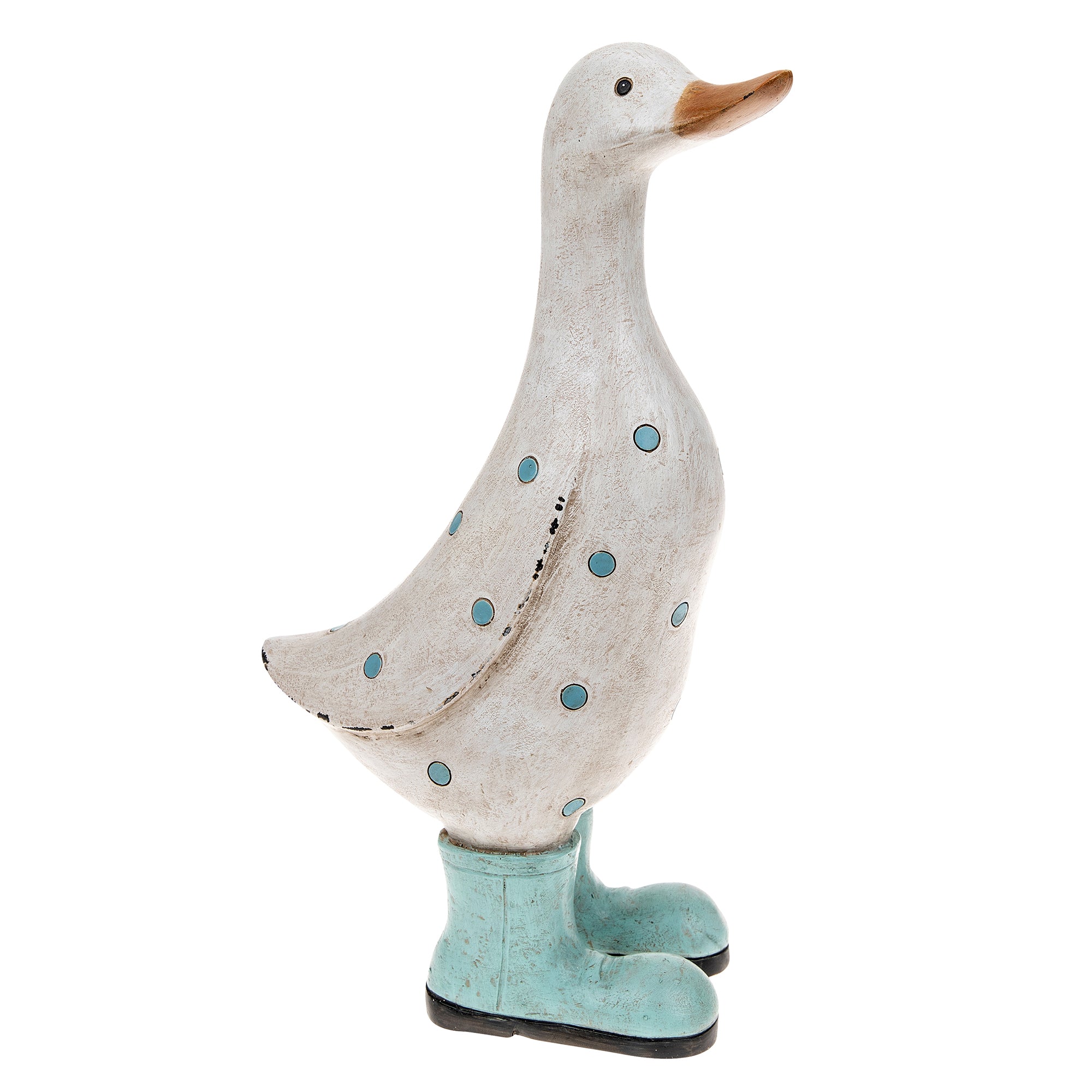 Aqua Polka Dot Duck Ornament - Large