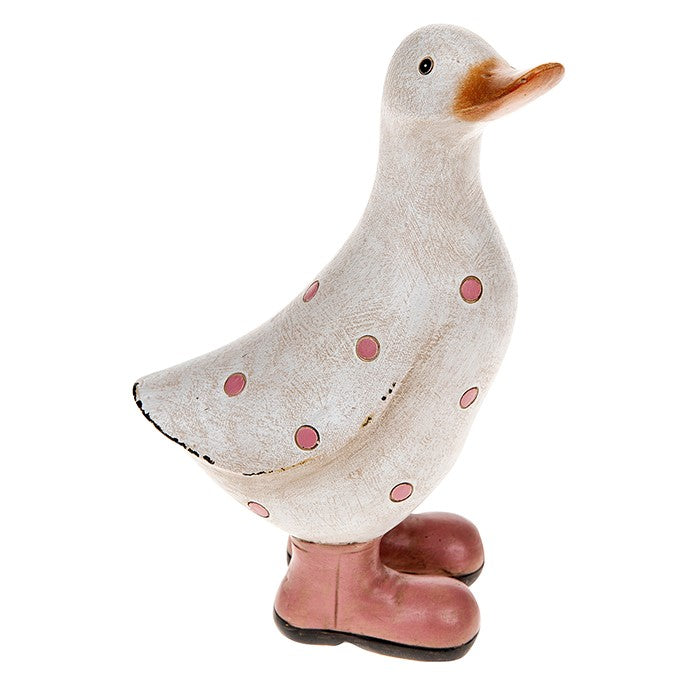 Pink Polka Dot Duck Ornament - Small