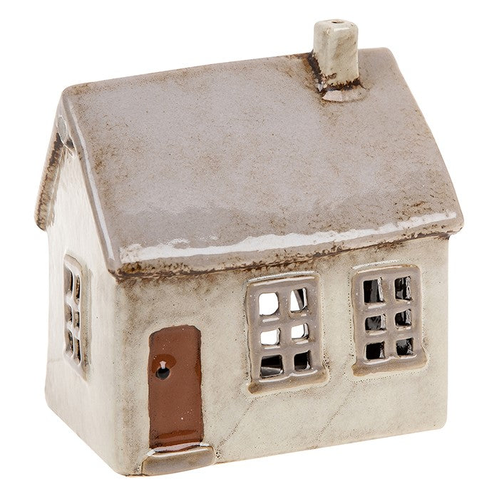 Light Grey House Tealight Holder