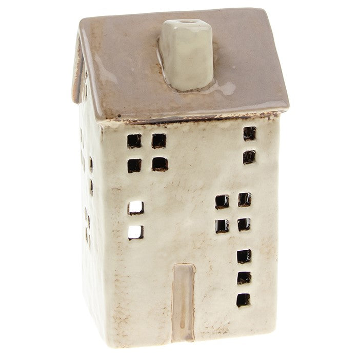 Cream Town House Tealight Holder