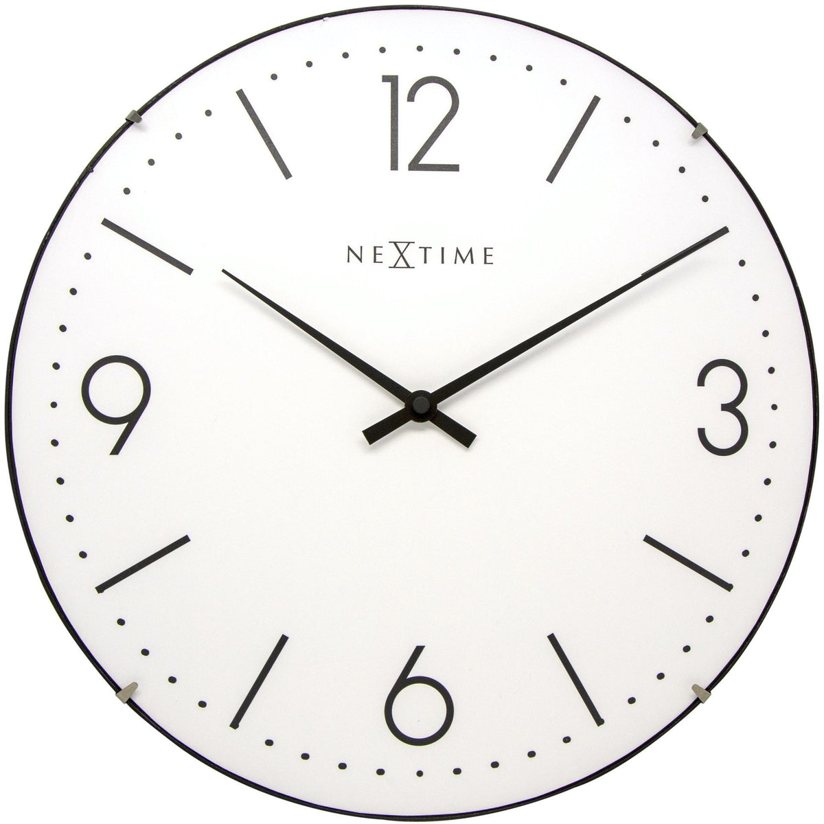 NeXtime - Wall clock - Ø 35 cm  - Dome Glass - White- &#39;Basic Dome&#39;