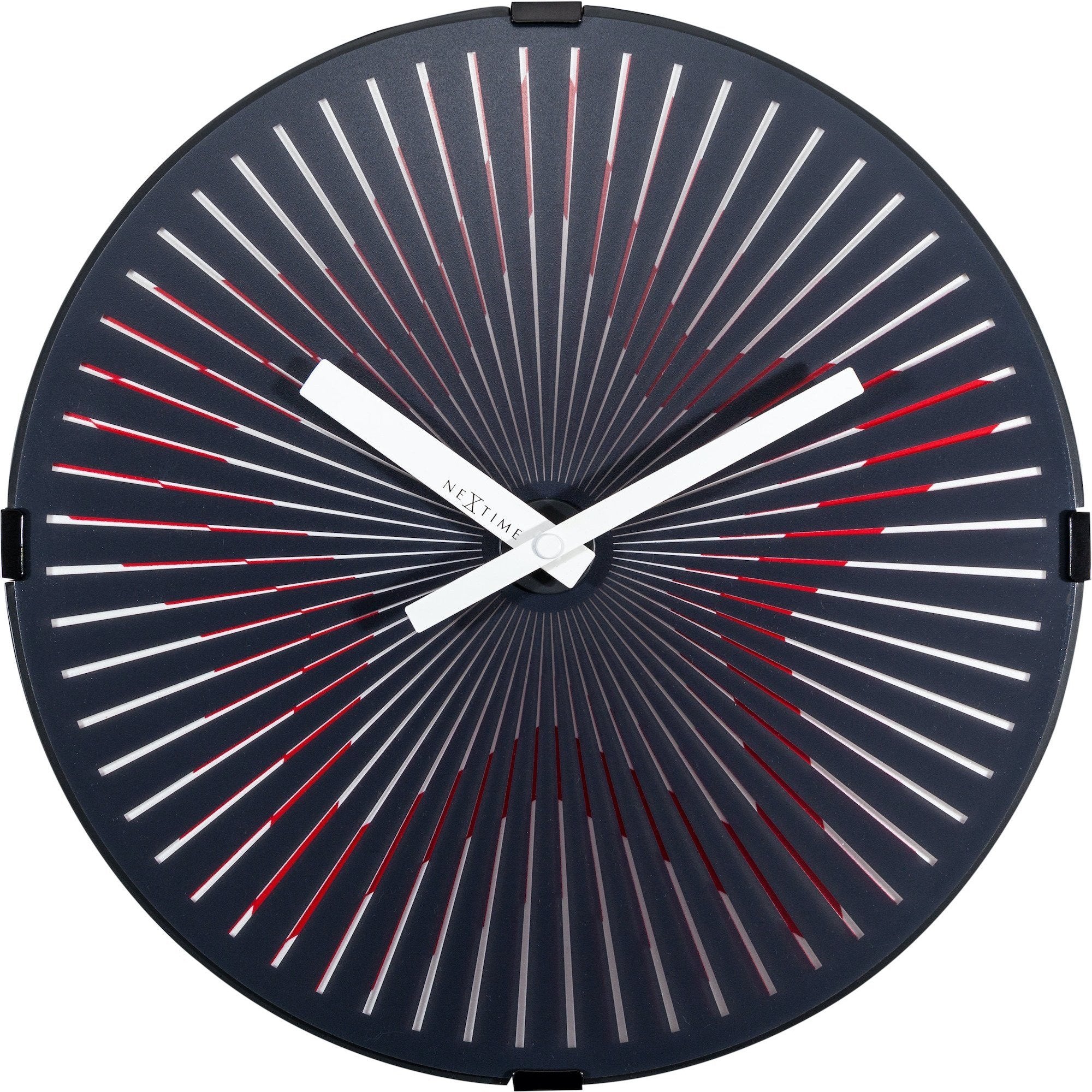 NeXtime - Wall clock- Ø 30 cm – Plastic – Motion clock-  Red – 'Motion Star – Red'