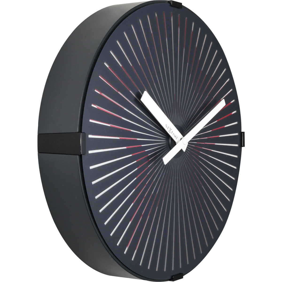 NeXtime - Wall clock- Ø 30 cm – Plastic – Motion clock-  Red – &#39;Motion Star – Red&#39;