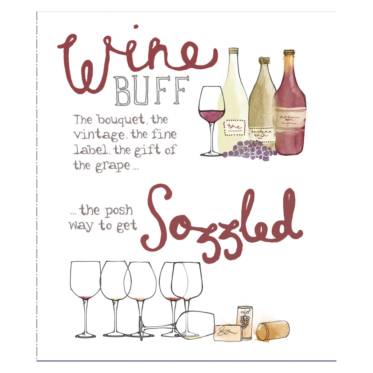 Wine Buff Humour Birthday Greetings Card