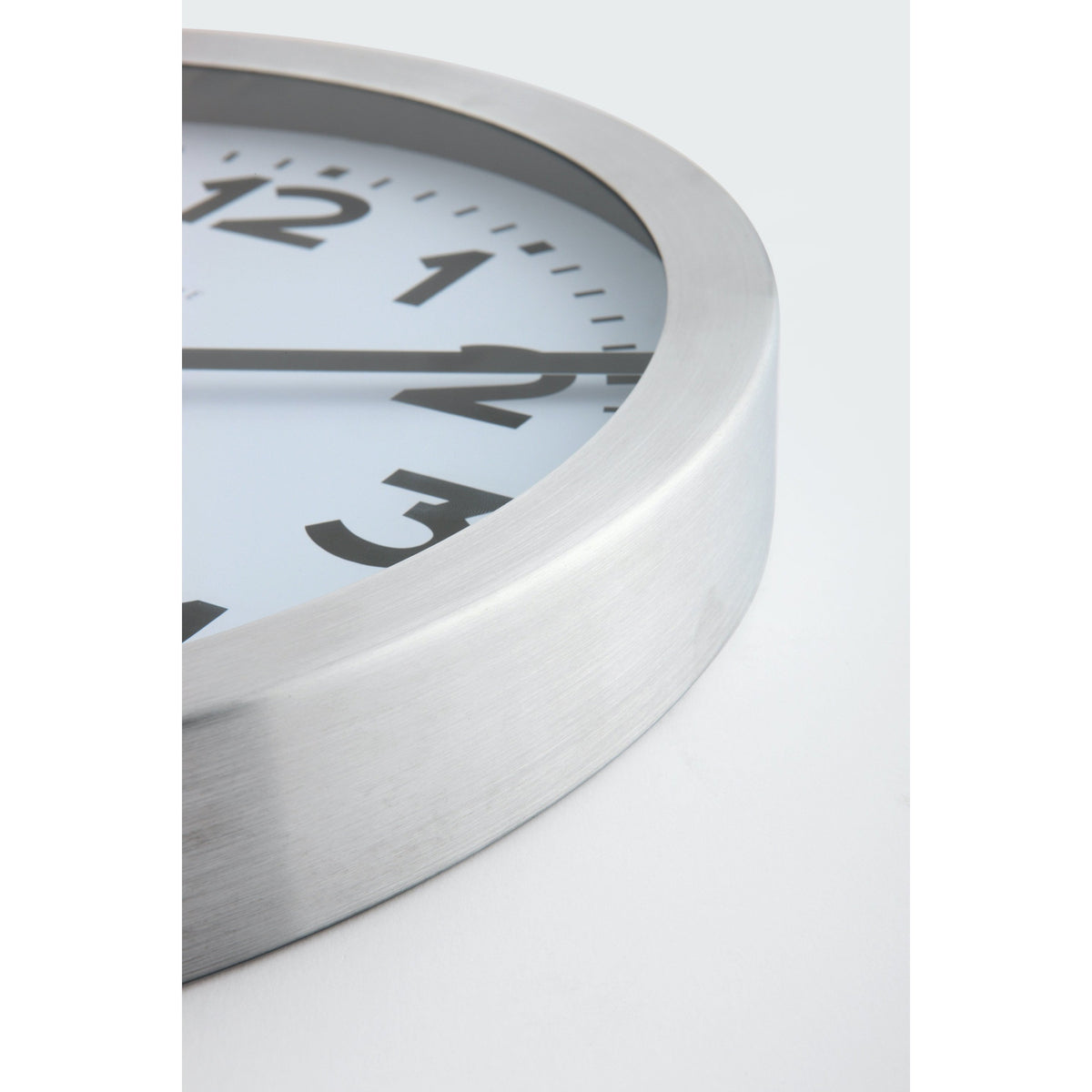 NeXtime - Wall clock/ Table clock - Ø 19 cm – Aluminum - Brushed - &#39;Station Numbers&#39;