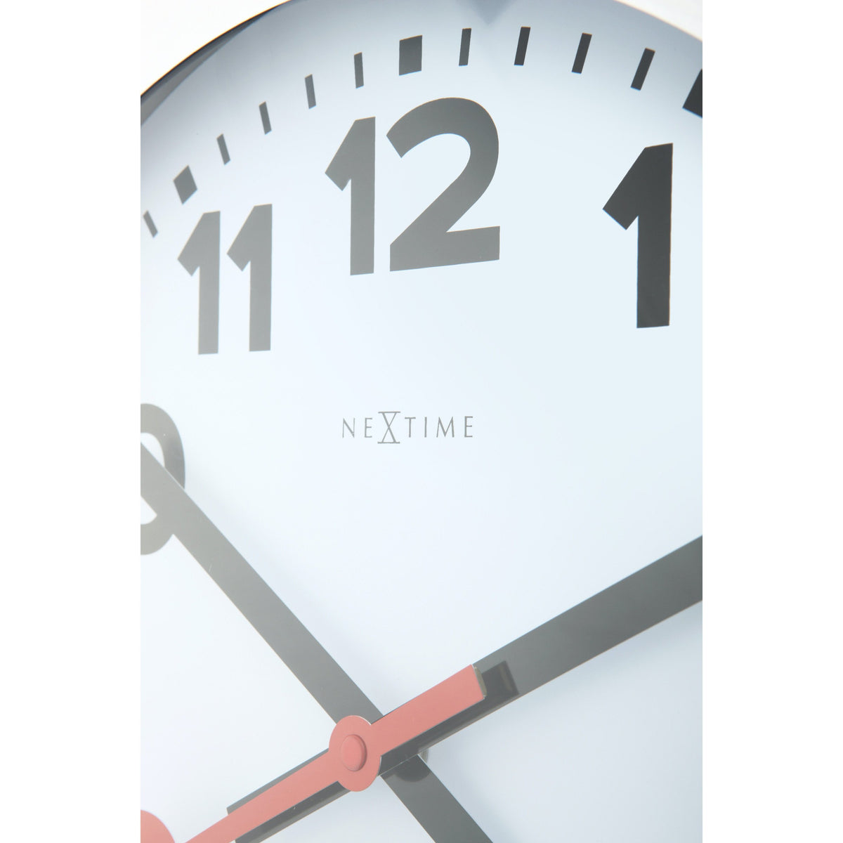 NeXtime - Wall clock/ Table clock - Ø 19 cm – Aluminum - Brushed - &#39;Station Numbers&#39;