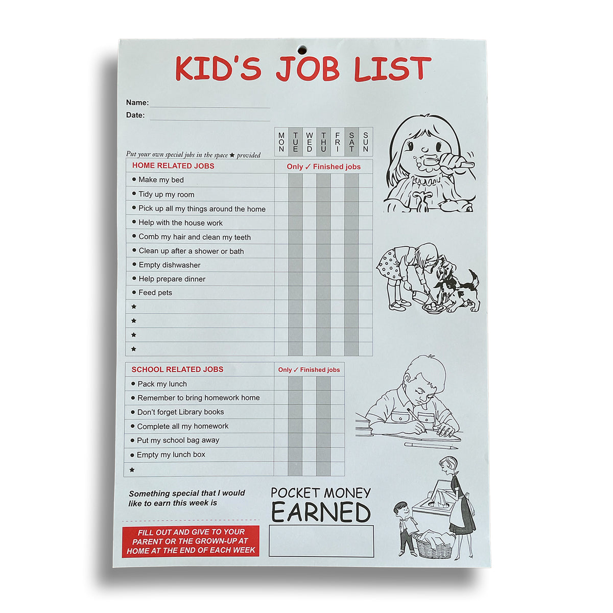 Kids Chore Sheet