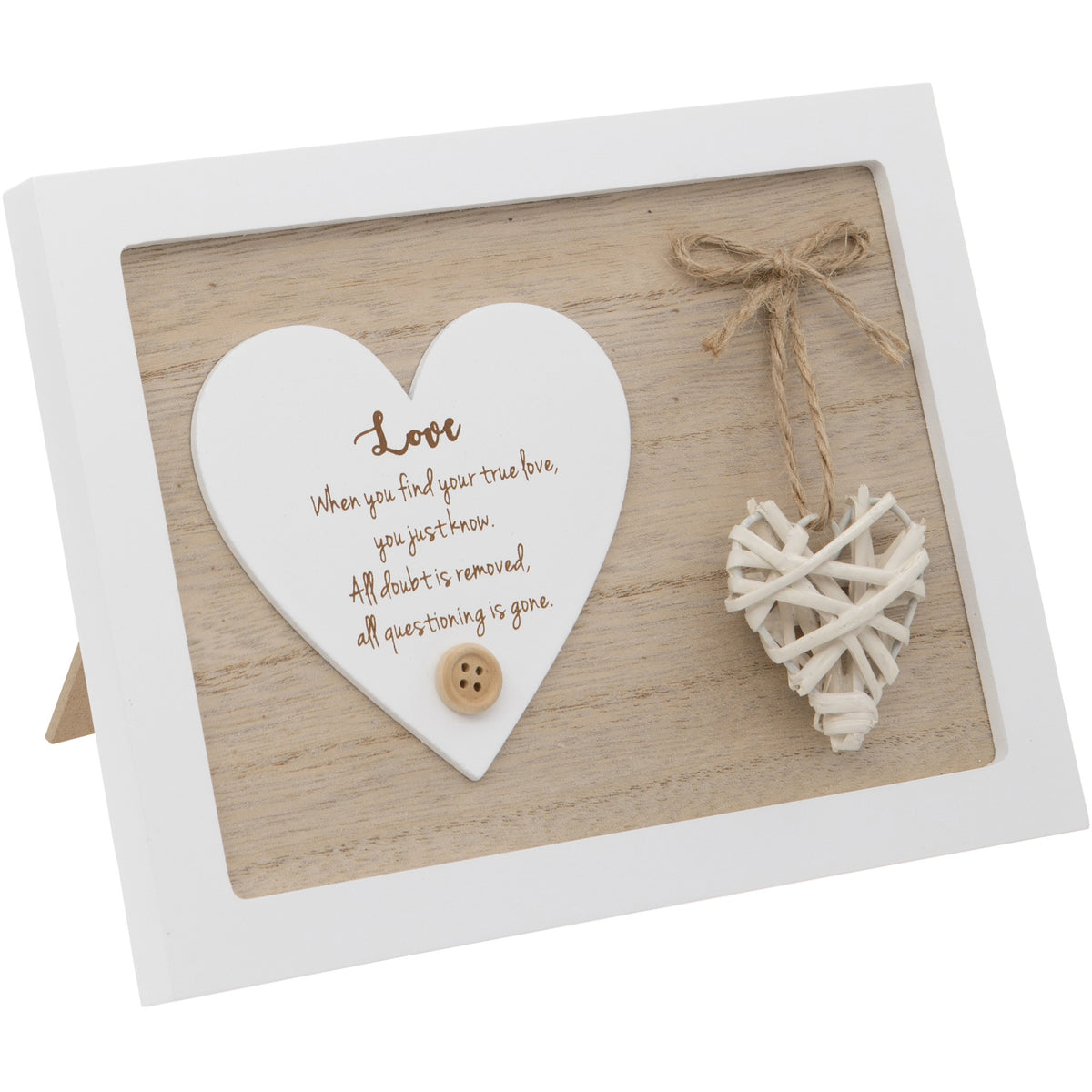 Woven Heart Sentiment Plaque - Love