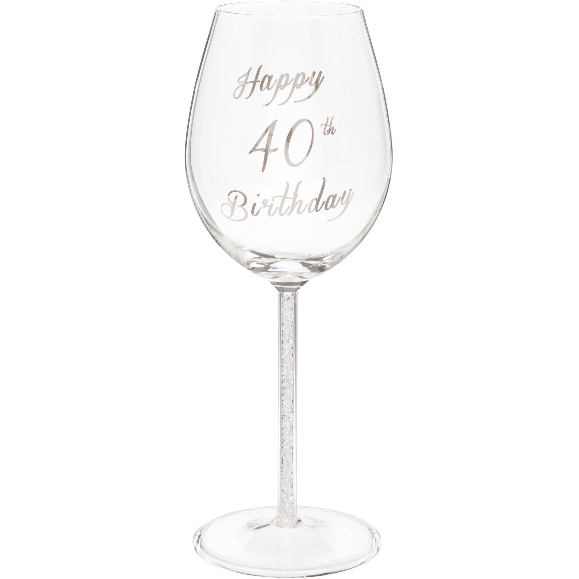 40th Birthday Wine Glass