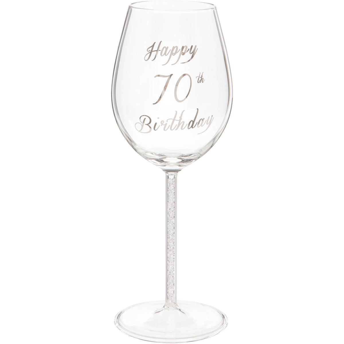 70th Birthday Wine Glass